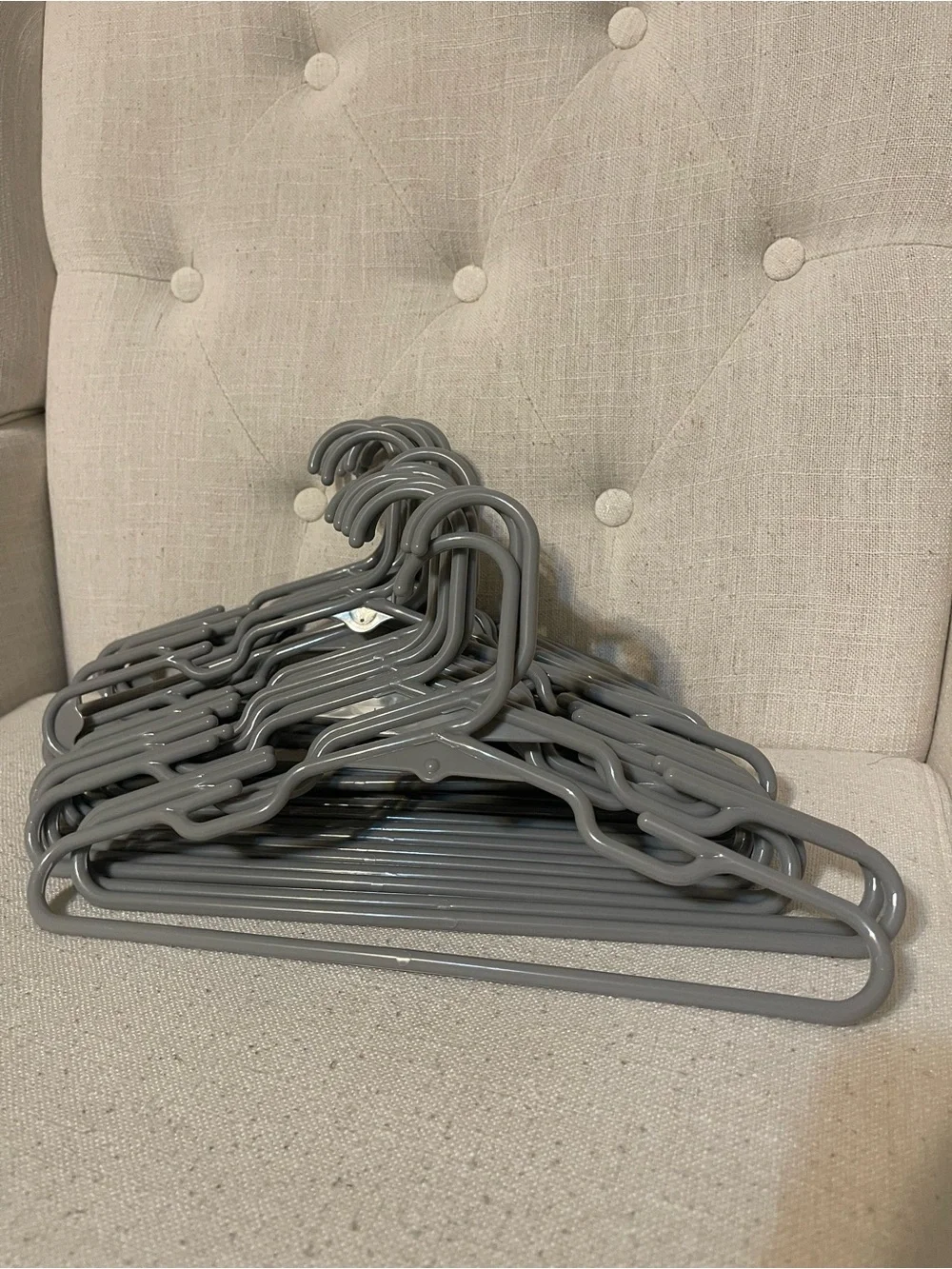 Gray Plastic Clothing Hangers - Pack